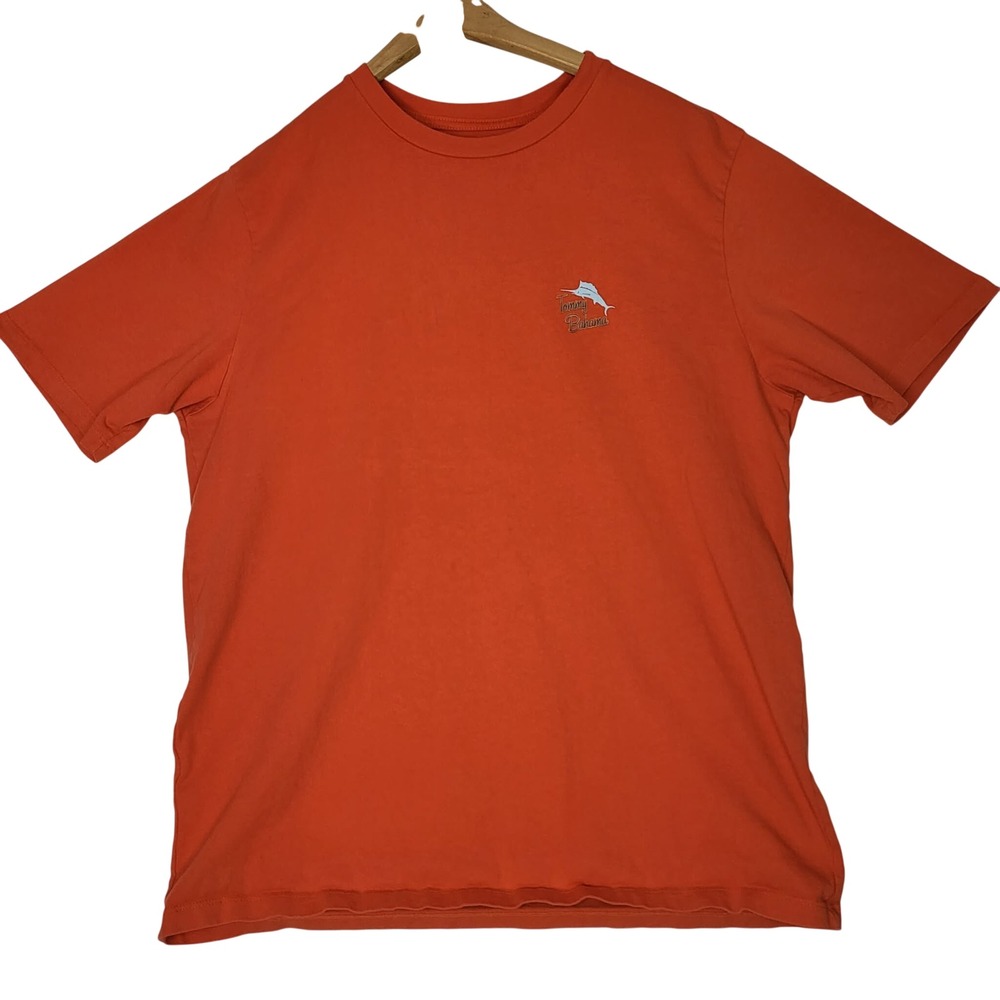 Tommy Bahama Relax Mens Orange Pursuit of Hoppiness Beer Graphic‎ T-Shirt Medium